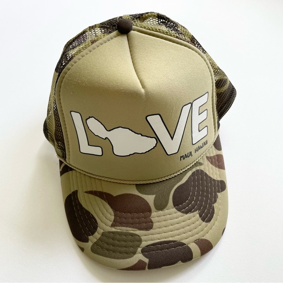 OTTO Accessories - Hawaii LOVE Camo Trucker Hat Snap Back